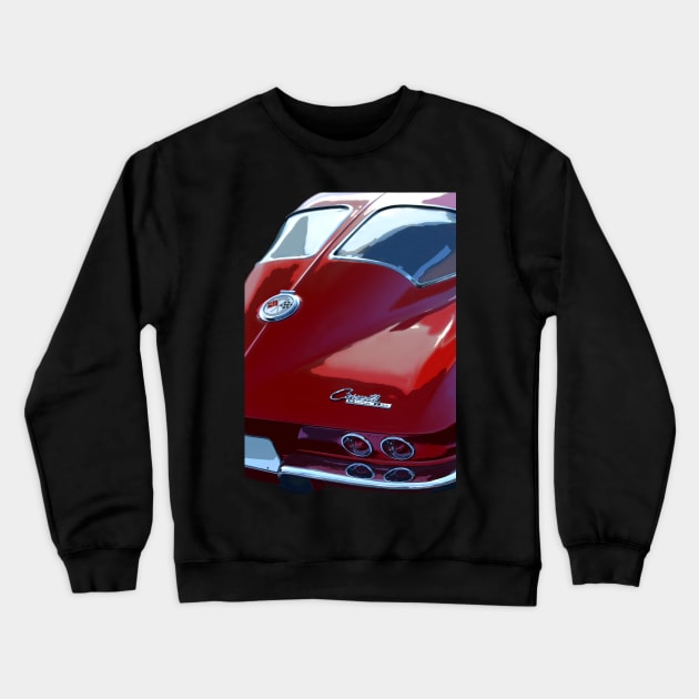 1963 Chevy C2 Corvette Sting Ray - stylized Crewneck Sweatshirt by mal_photography